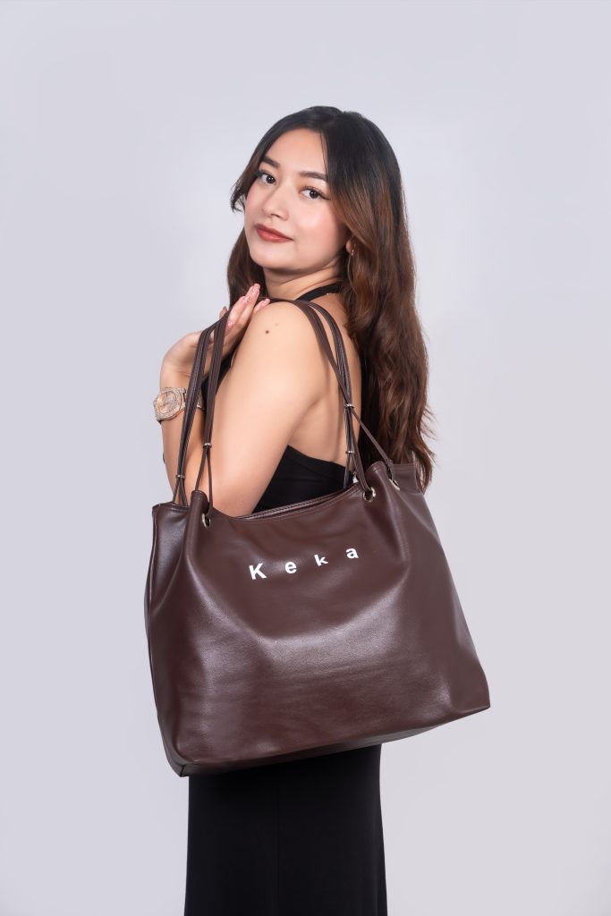 Coffee Color Ladies Keka Bag with model