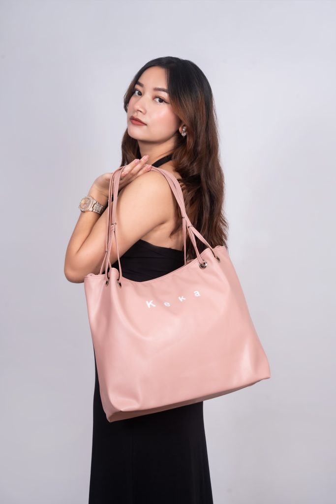 Pink color Ladies keka bag with model